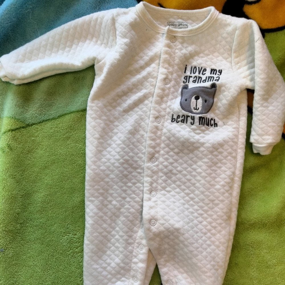 Quilted cotton sleeper "I love my grandma berry much"